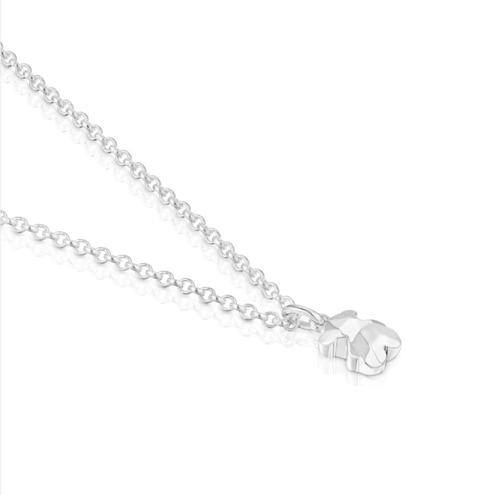 Tous Short silver Necklace with bear Icon Metal